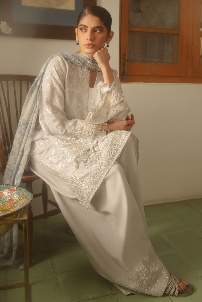 Cross Stitch | Luxe Atelier 25 | GRAY DAWN - by - Libasekhas UK - Registered Vendor of : Cross Stitch - 100% Original Designer Dresss