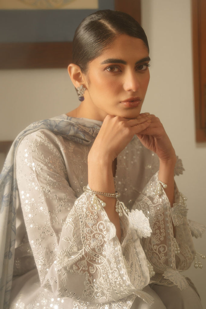 Cross Stitch | Luxe Atelier 25 | GRAY DAWN - by - Libasekhas UK - Registered Vendor of : Cross Stitch - 100% Original Designer Dresss
