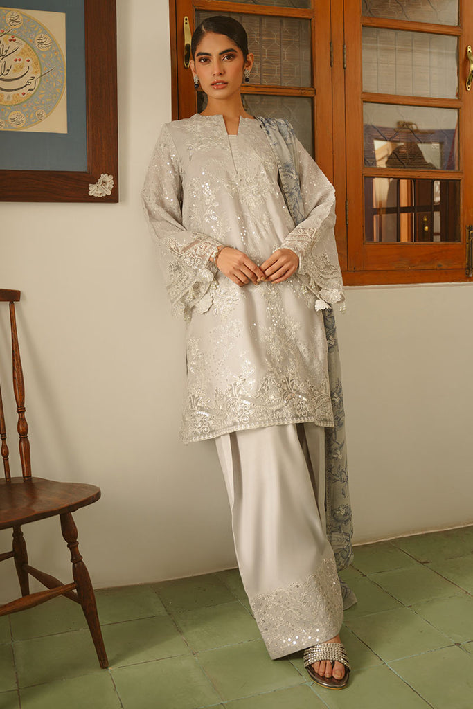 Cross Stitch | Luxe Atelier 25 | GRAY DAWN - by - Libasekhas UK - Registered Vendor of : Cross Stitch - 100% Original Designer Dresss