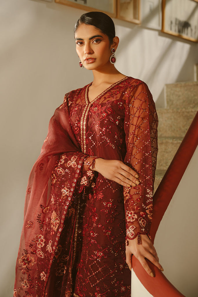Cross Stitch | Luxe Atelier 25 | MERLOT MUSE - by - Libasekhas UK - Registered Vendor of : Cross Stitch - 100% Original Designer Dresss