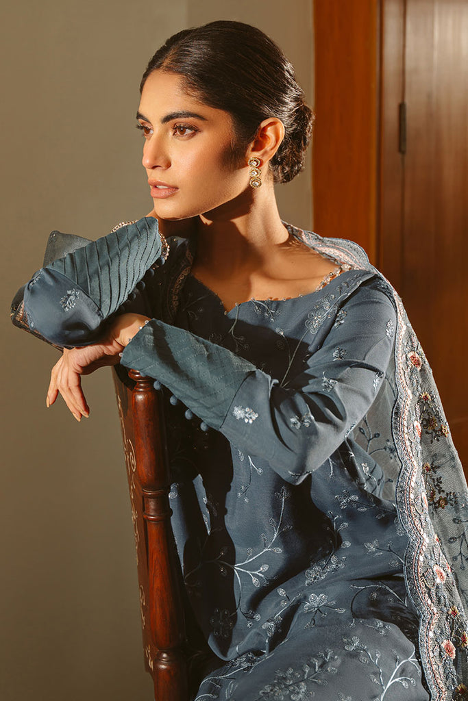 Cross Stitch | Luxe Atelier 25 | MAJESTIC TEAL - by - Libasekhas UK - Registered Vendor of : CROS - 100% Original Designer Dresss