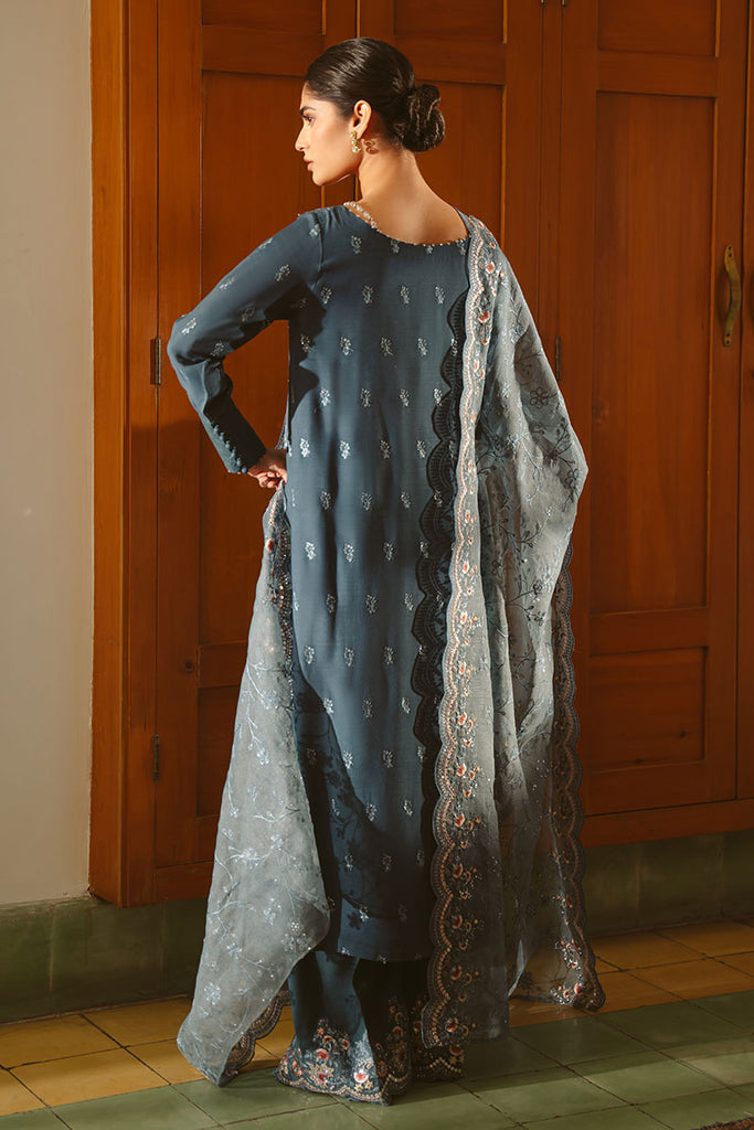 Cross Stitch | Luxe Atelier 25 | MAJESTIC TEAL - by - Libasekhas UK - Registered Vendor of : CROS - 100% Original Designer Dresss