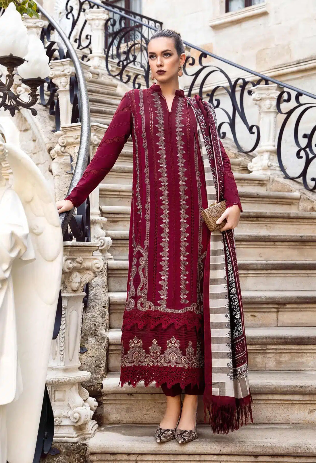 Maria B | M Prints Winter 23 | MPT-2002-A - by - Libasekhas UK - Registered Vendor of : Maria B - 100% Original Designer Dresss