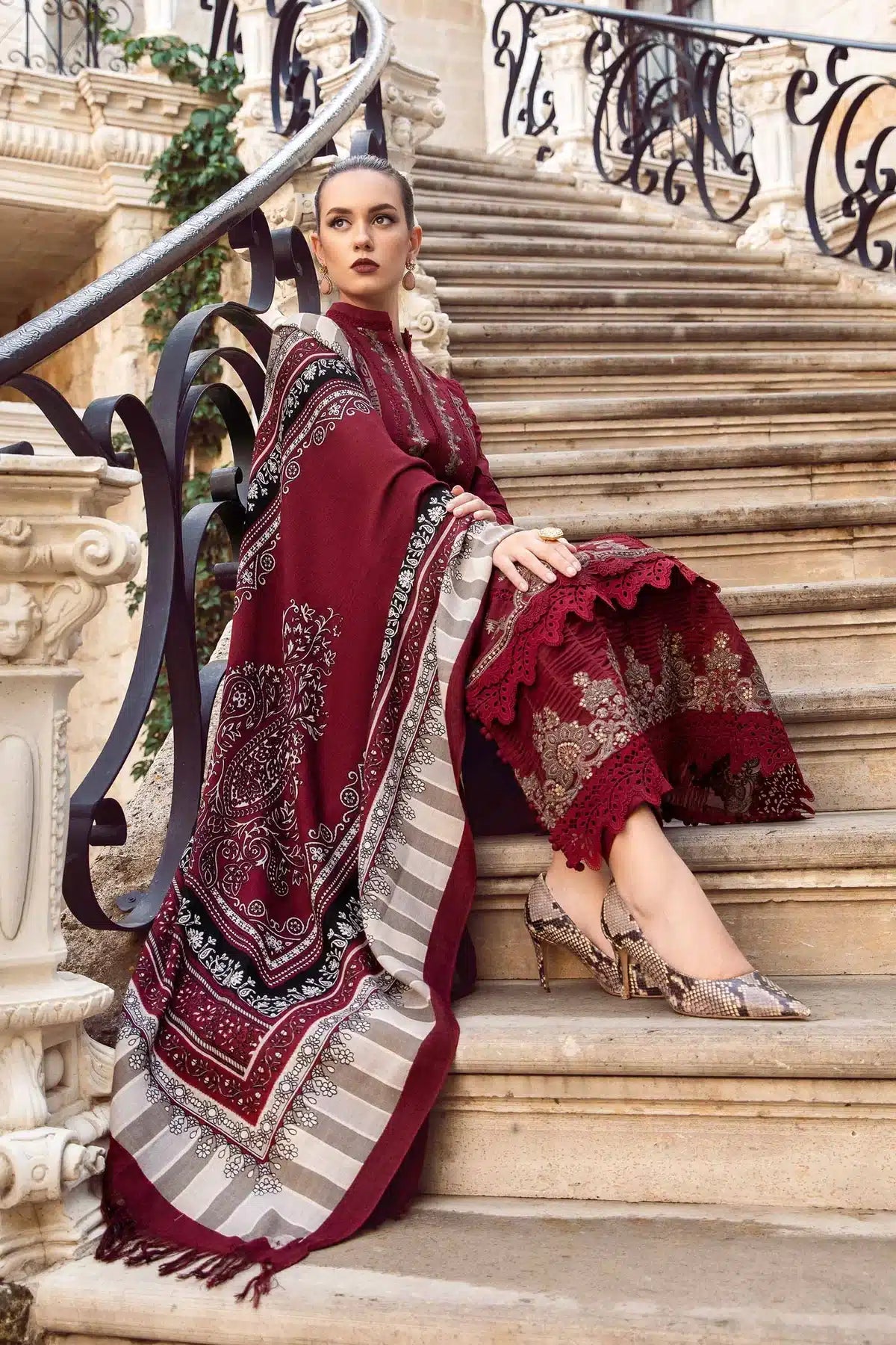Maria B | M Prints Winter 23 | MPT-2002-A - by - Libasekhas UK - Registered Vendor of : Maria B - 100% Original Designer Dresss