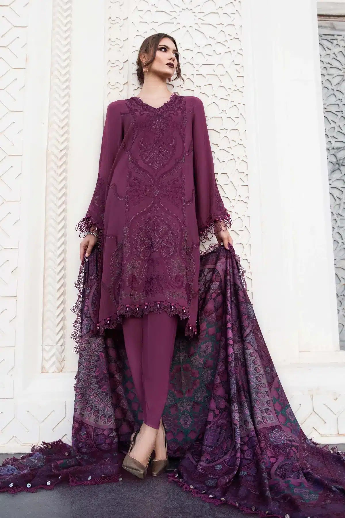 Maria B | M Prints Winter 23 | MPT-2003-B - by - Libasekhas UK - Registered Vendor of : Maria B - 100% Original Designer Dresss