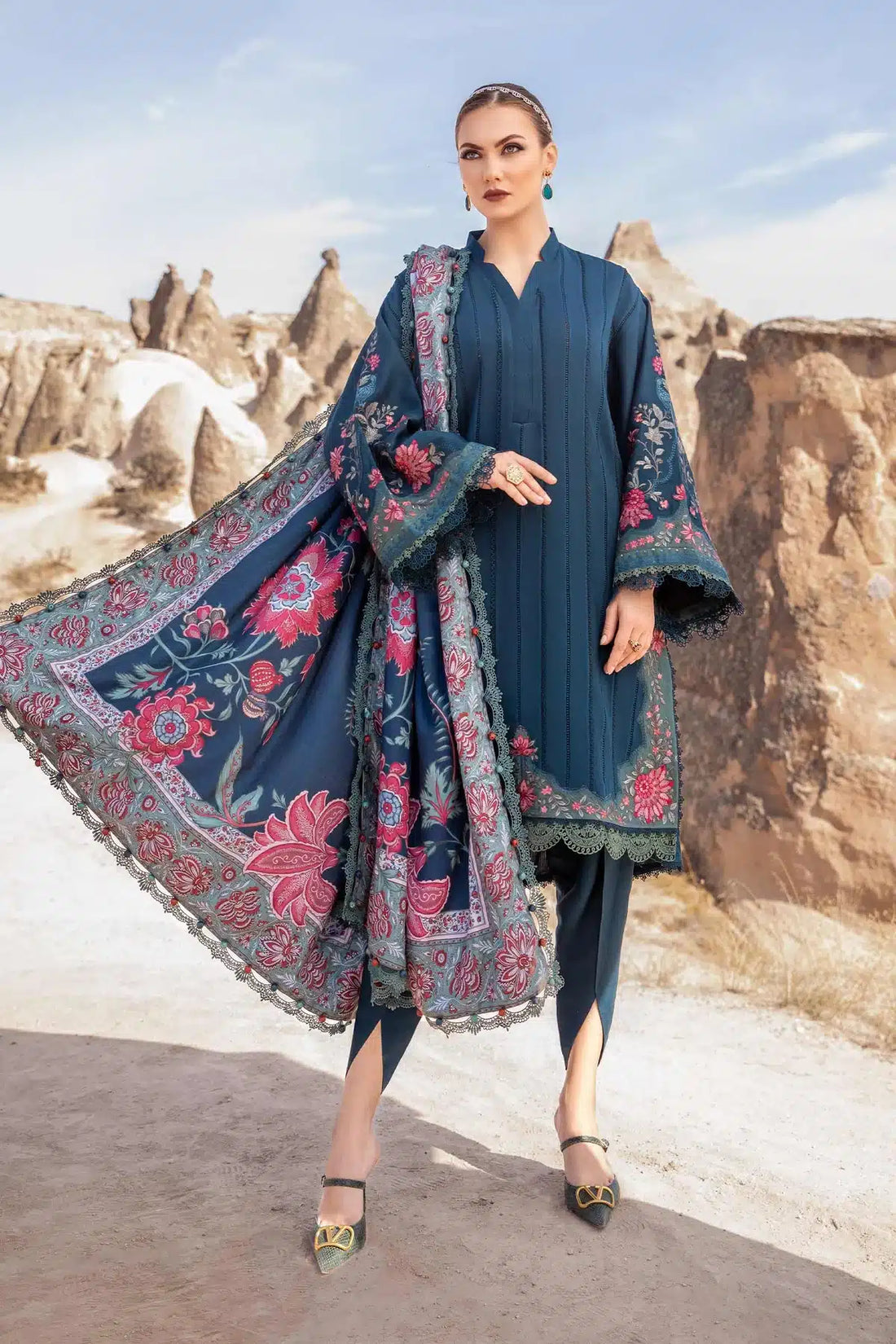 Maria B | M Prints Winter 23 | MPT-2005-B - by - Libasekhas UK - Registered Vendor of : Maria B - 100% Original Designer Dresss