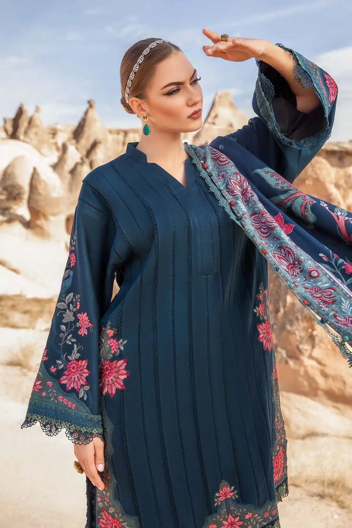 Maria B | M Prints Winter 23 | MPT-2005-B - by - Libasekhas UK - Registered Vendor of : Maria B - 100% Original Designer Dresss