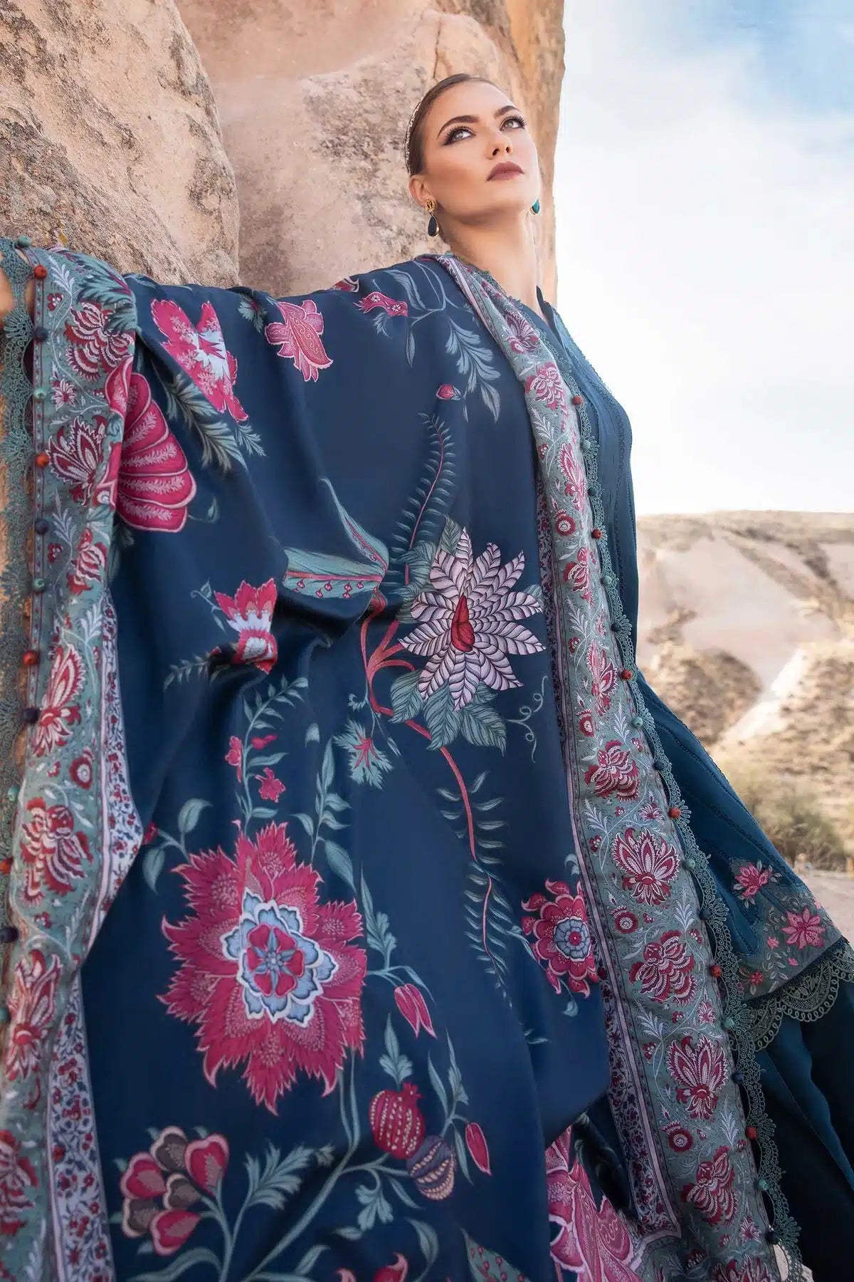 Maria B | M Prints Winter 23 | MPT-2005-B - by - Libasekhas UK - Registered Vendor of : Maria B - 100% Original Designer Dresss
