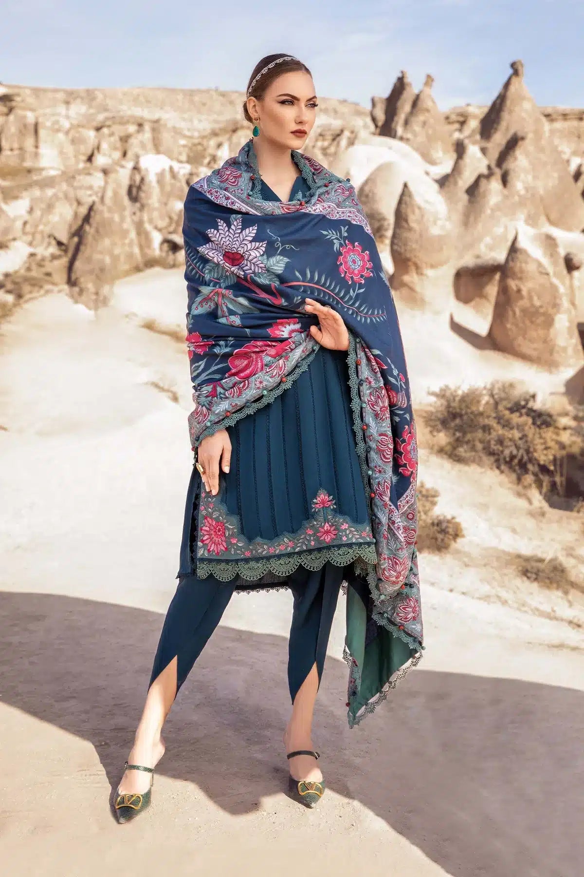 Maria B | M Prints Winter 23 | MPT-2005-B - by - Libasekhas UK - Registered Vendor of : Maria B - 100% Original Designer Dresss