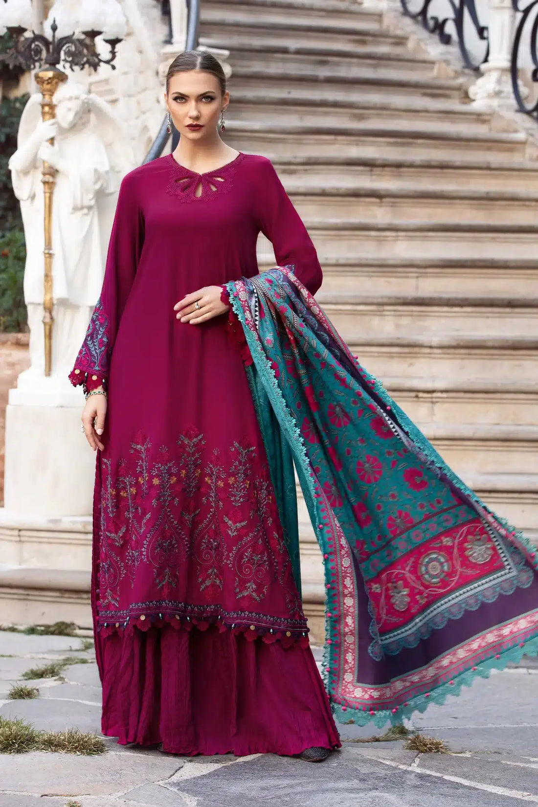 Maria B | M Prints Winter 23 | MPT-2006-B - by - Libasekhas UK - Registered Vendor of : Maria B - 100% Original Designer Dresss