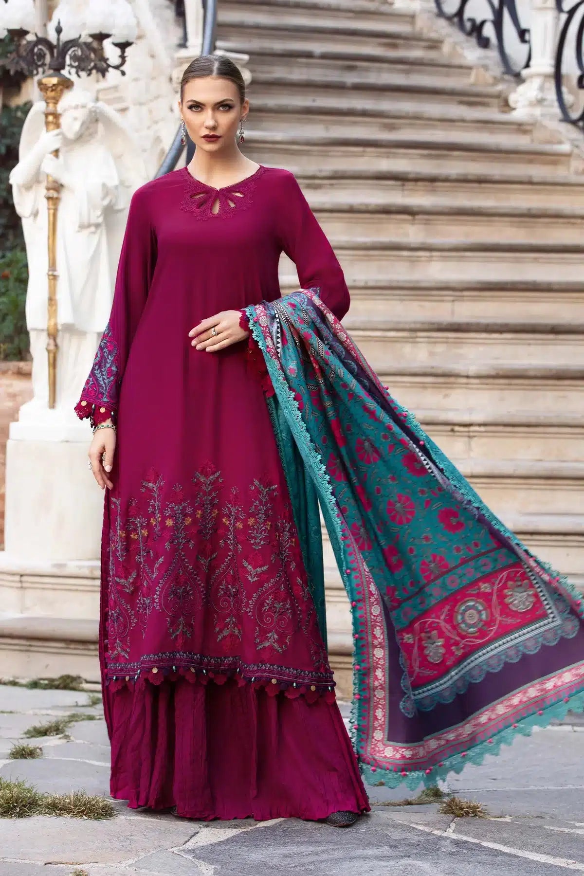 Maria B | M Prints Winter 23 | MPT-2006-B - by - Libasekhas UK - Registered Vendor of : Maria B - 100% Original Designer Dresss