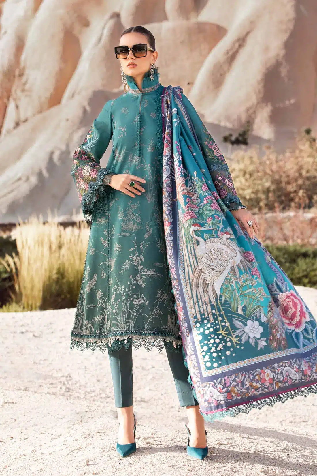 Maria B | M Prints Winter 23 | MPT-2007-B - by - Libasekhas UK - Registered Vendor of : Maria B - 100% Original Designer Dresss