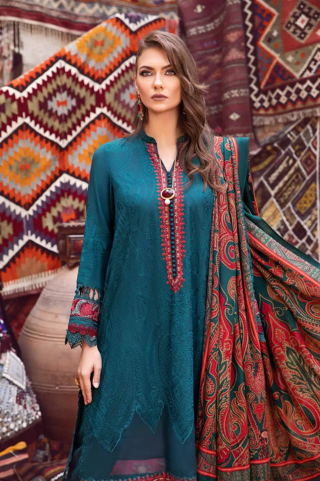 Maria B | M Prints Winter 23 | MPT-2008-A - by - Libasekhas UK - Registered Vendor of : Maria B - 100% Original Designer Dresss