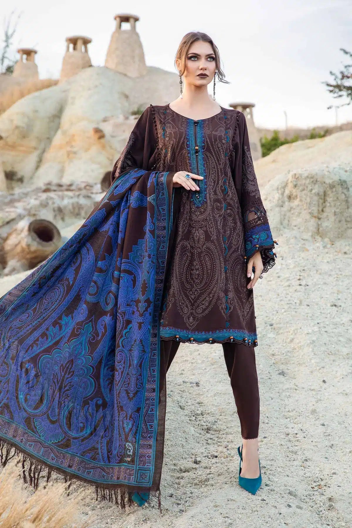 Maria B | M Prints Winter 23 | MPT-2008-B - by - Libasekhas UK - Registered Vendor of : Maria B - 100% Original Designer Dresss