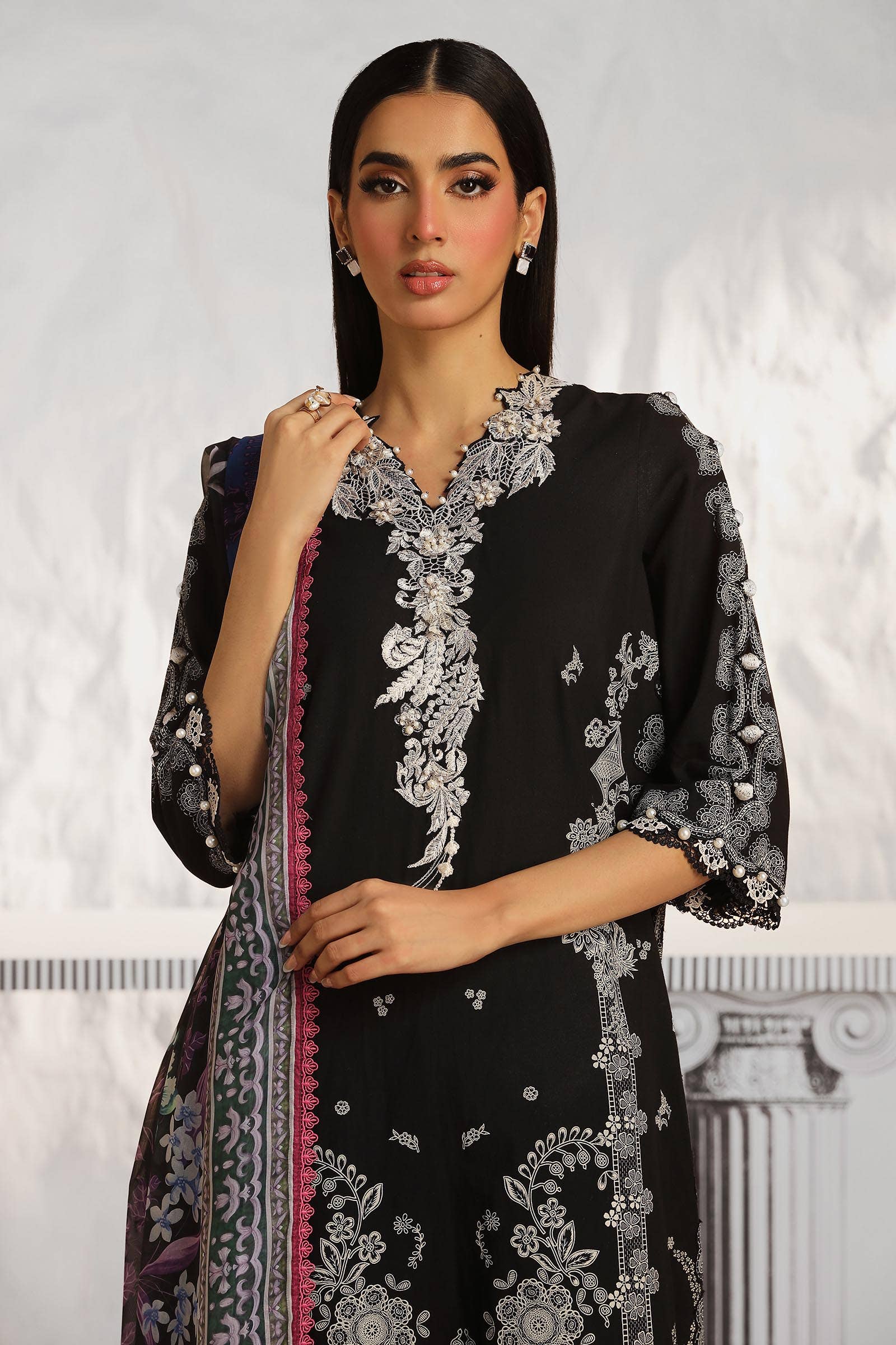 Sana Safinaz | Muzlin Summer 24 | 008A-CK - by - Libasekhas UK - Registered Vendor of : Sana Safinaz - 100% Original Designer Dresss