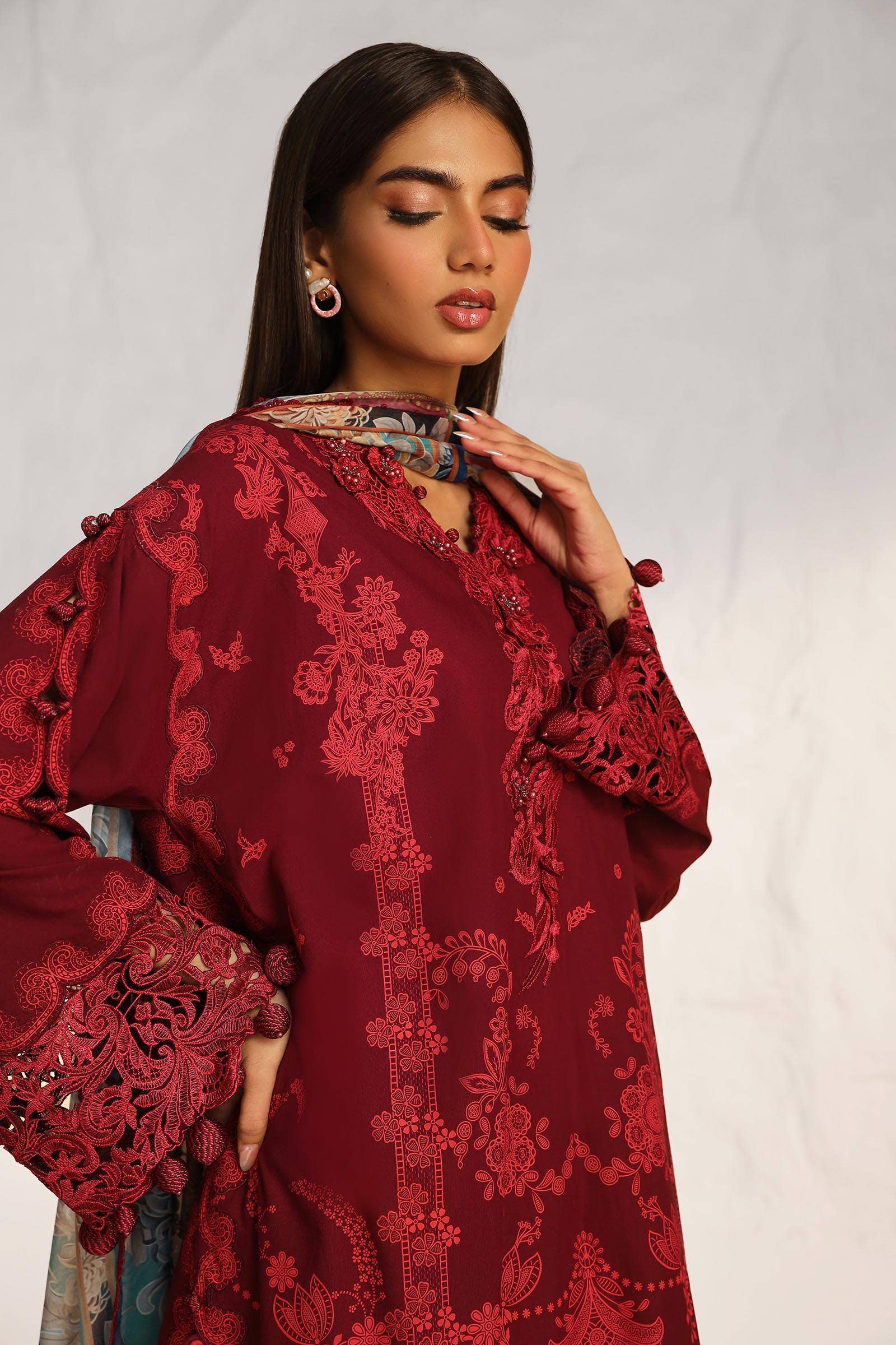 Sana Safinaz | Muzlin Summer 24 | 008B-CK - Luxury -  Libasekhas