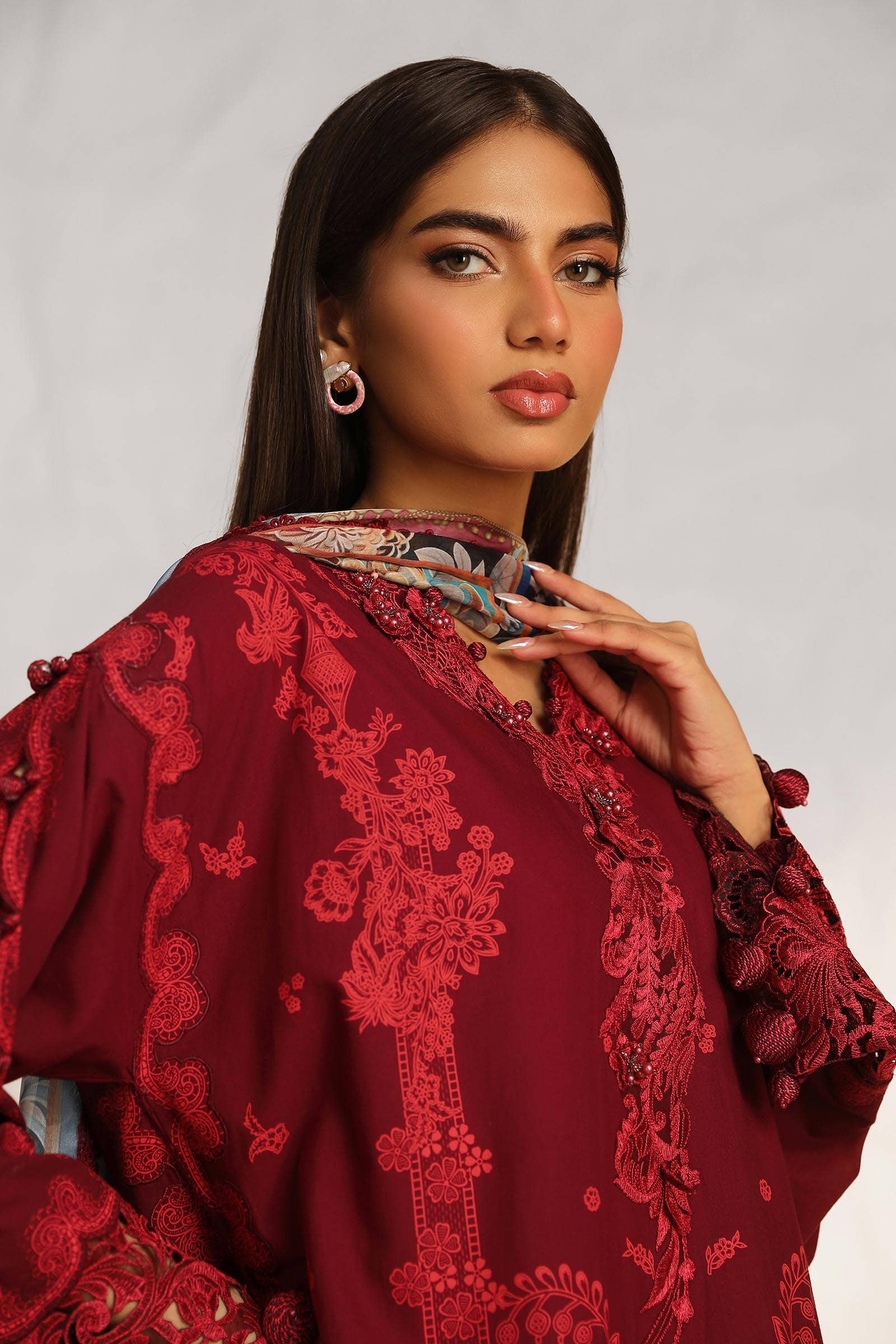 Sana Safinaz | Muzlin Summer 24 | 008B-CK - Luxury -  Libasekhas