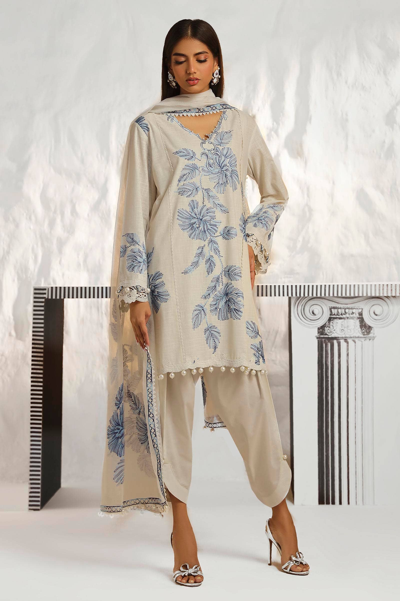 Sana Safinaz | Muzlin Summer 24 | 011A-CT - by - Libasekhas UK - Registered Vendor of : Sana Safinaz - 100% Original Designer Dresss