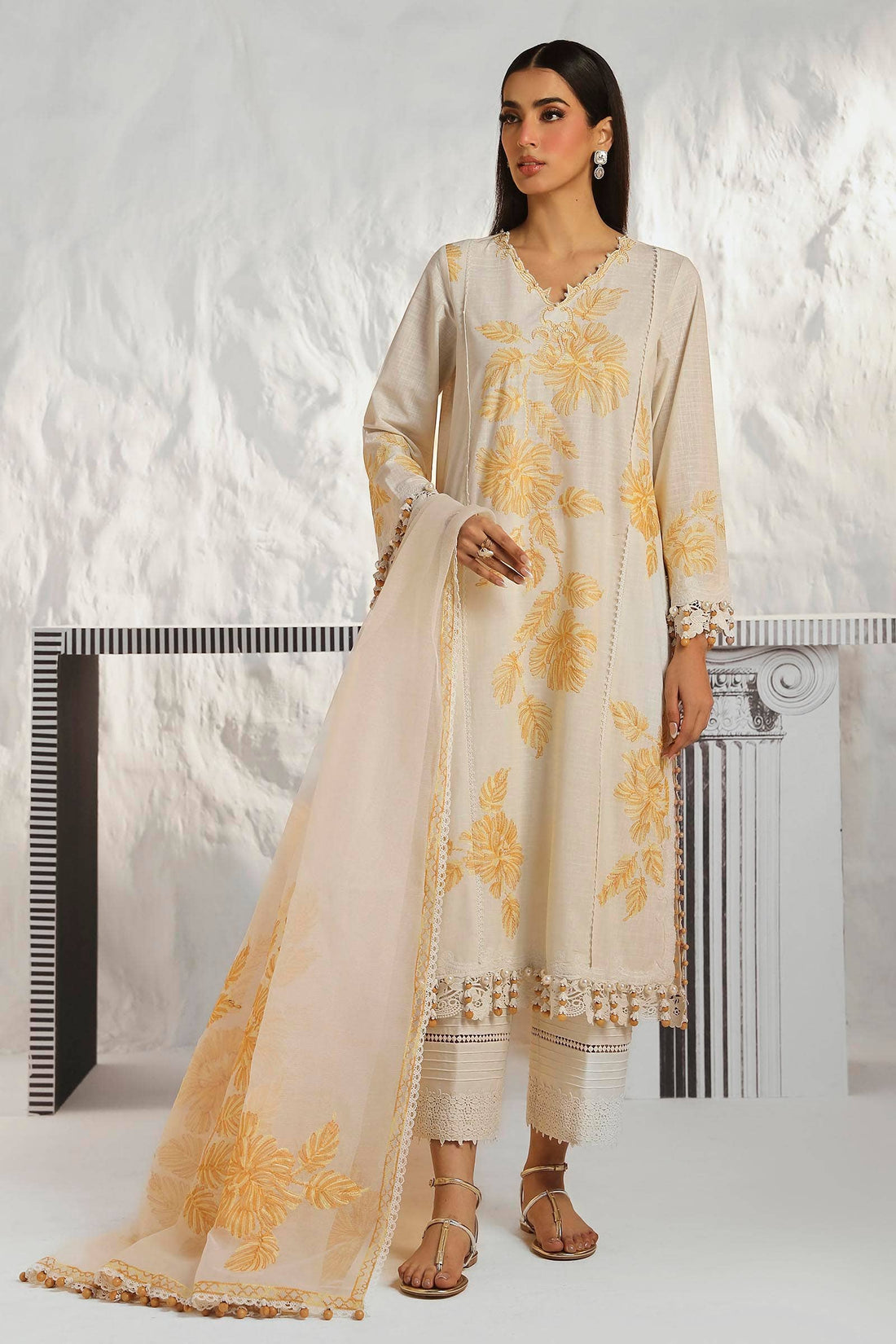 Sana Safinaz | Muzlin Summer 24 | 011B-CT - Luxury -  Libasekhas