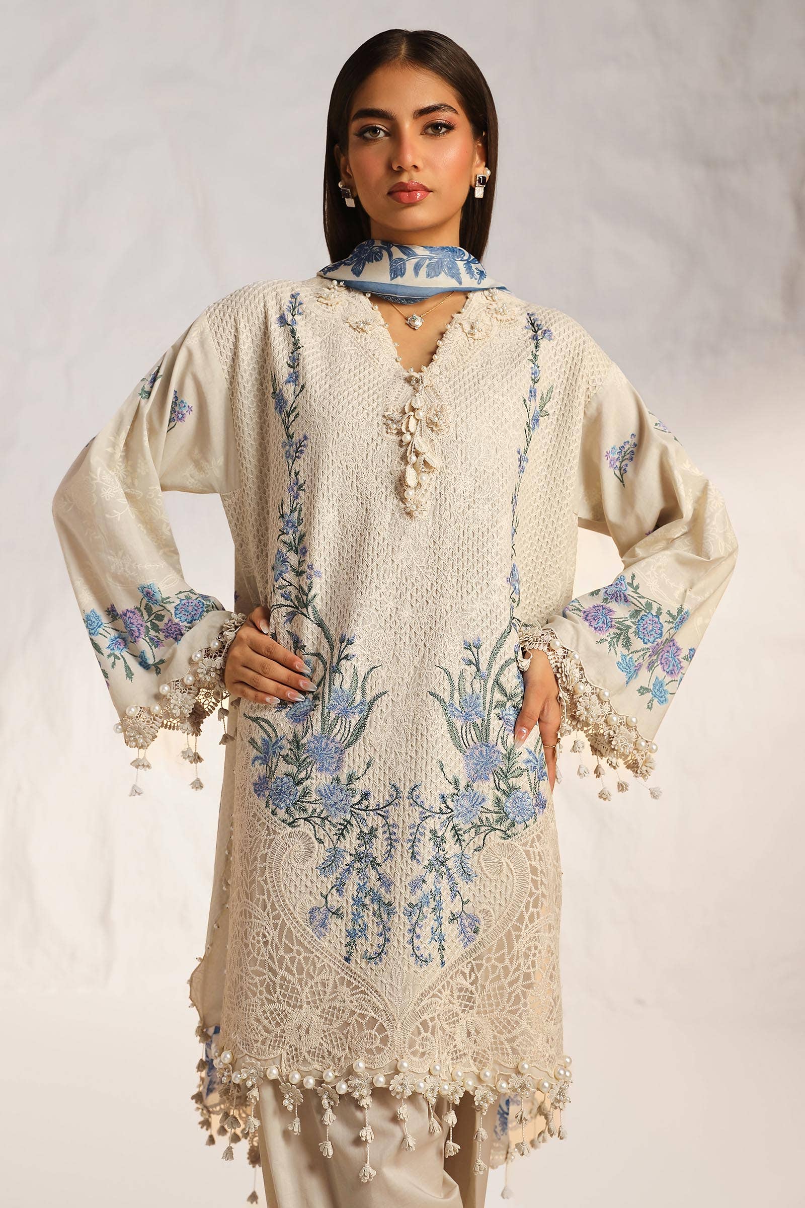 Sana Safinaz | Muzlin Summer 24 | 012B-CJ - by - Libasekhas UK - Registered Vendor of : Sana Safinaz - 100% Original Designer Dresss