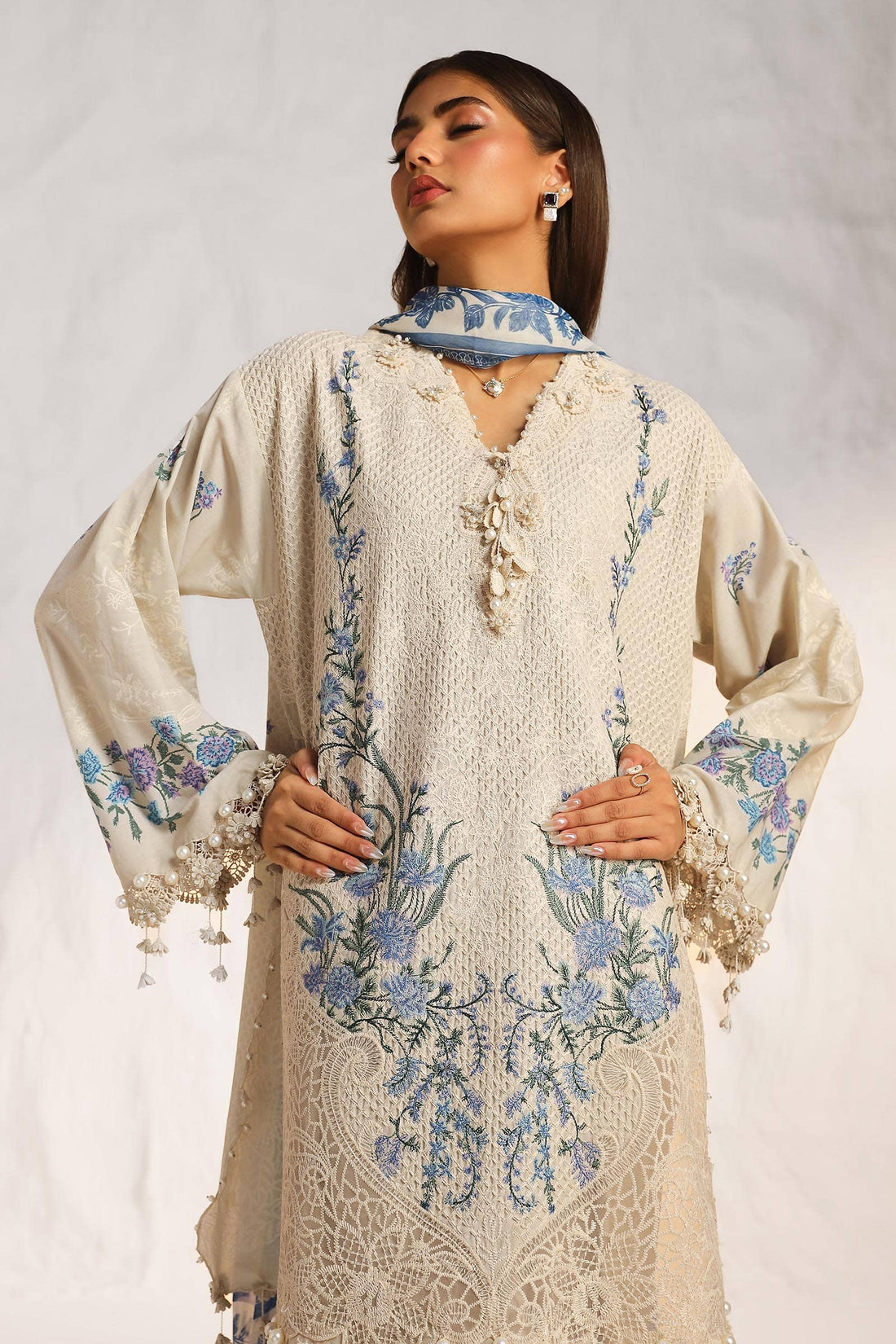 Sana Safinaz | Muzlin Summer 24 | 012B-CJ - Luxury -  Libasekhas
