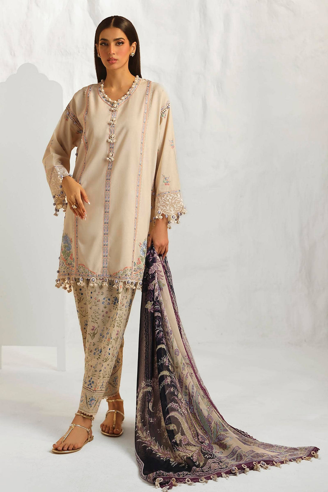 Sana Safinaz | Muzlin Summer 24 | 014A-CJ - Luxury -  Libasekhas