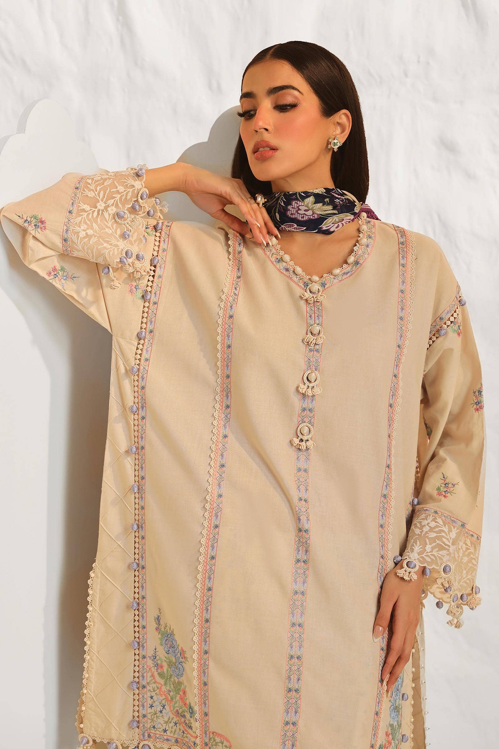 Sana Safinaz | Muzlin Summer 24 | 014A-CJ - Luxury -  Libasekhas