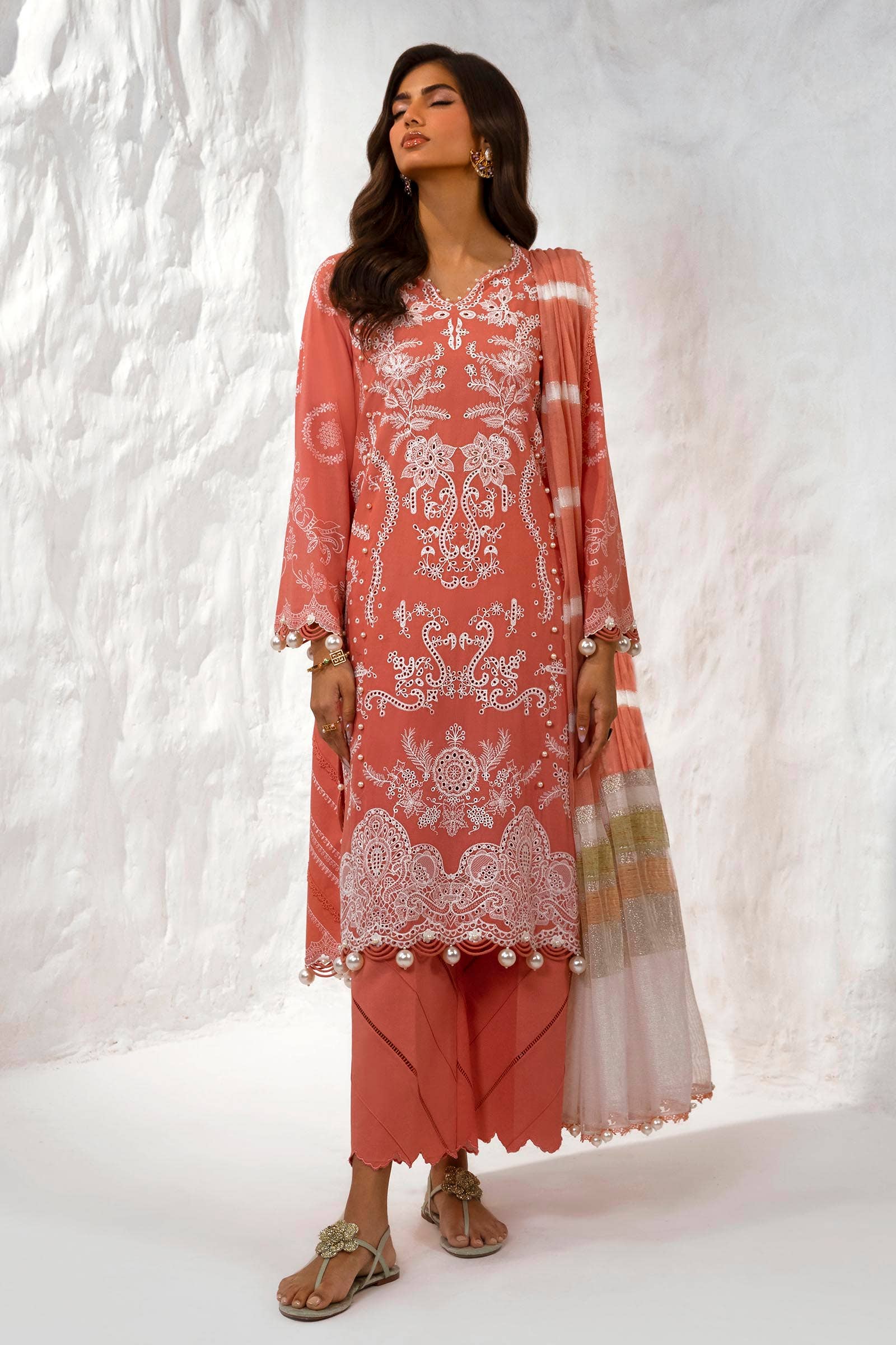 Sana Safinaz | Muzlin Summer 24 | 015B-DF - by - Libasekhas UK - Registered Vendor of : Sana Safinaz - 100% Original Designer Dresss