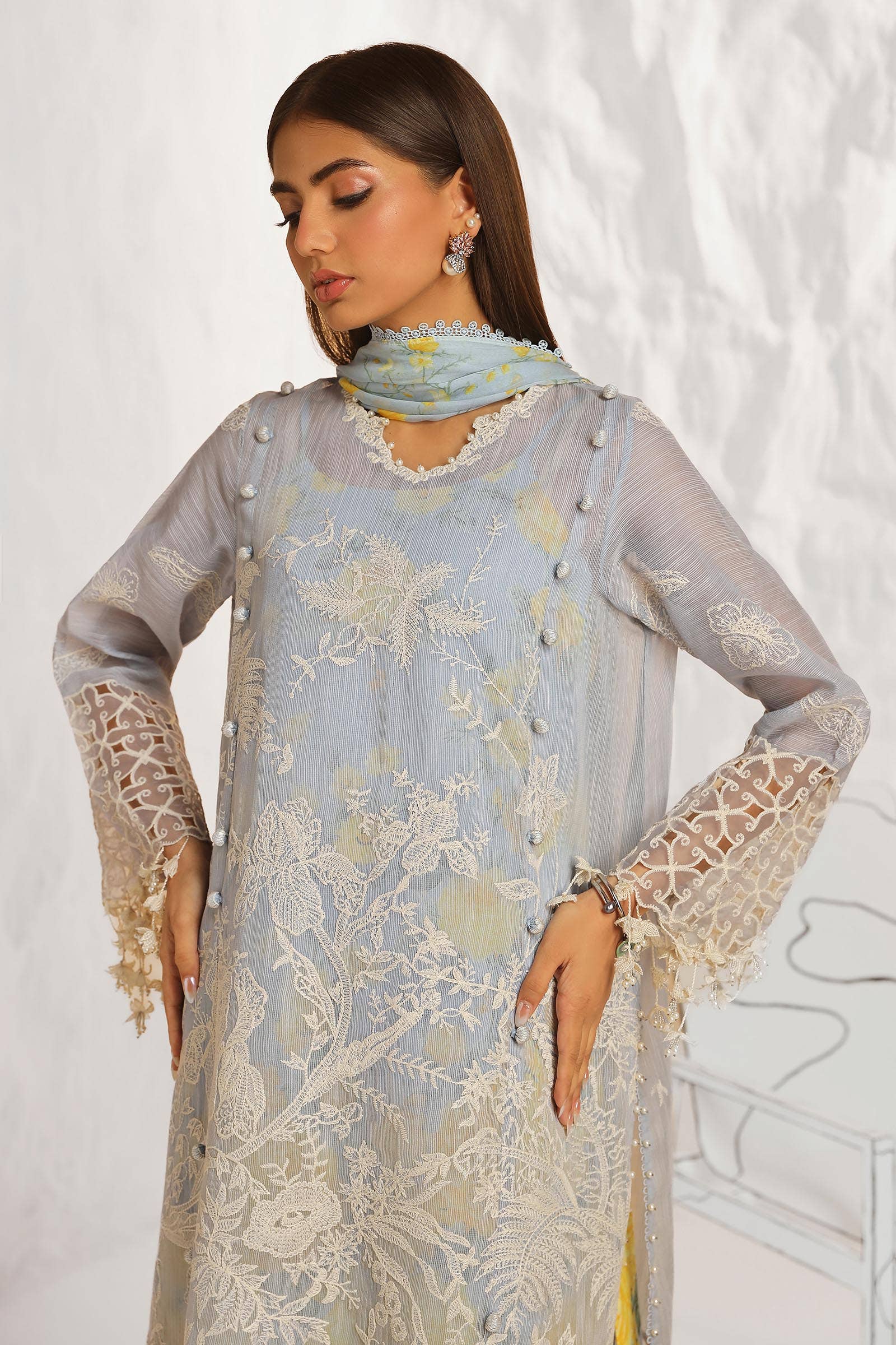 Sana Safinaz | Muzlin Summer 24 | 016A-CJ - by - Libasekhas UK - Registered Vendor of : Sana Safinaz - 100% Original Designer Dresss