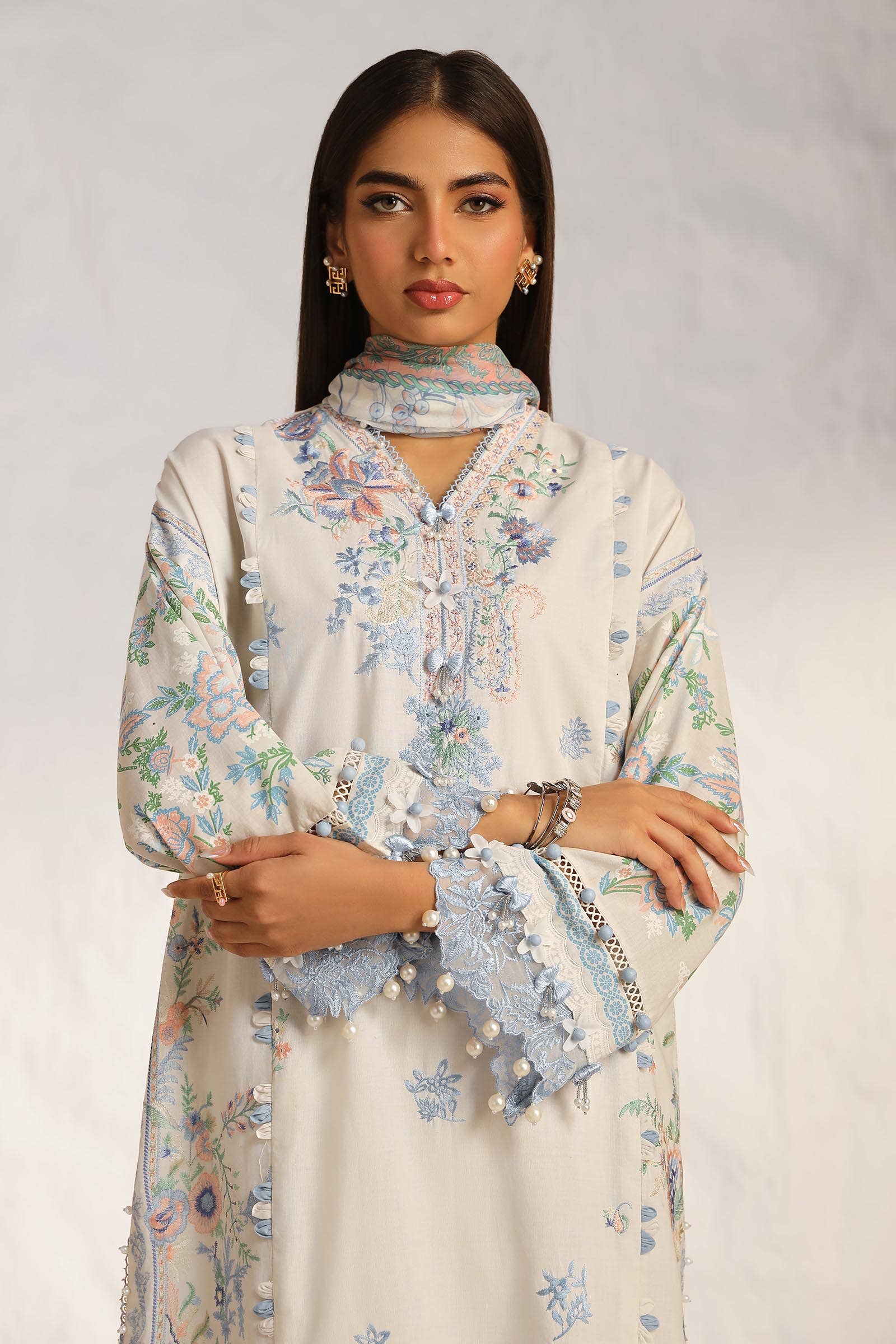 Sana Safinaz | Muzlin Summer 24 | 019A-CJ - by - Libasekhas UK - Registered Vendor of : Sana Safinaz - 100% Original Designer Dresss