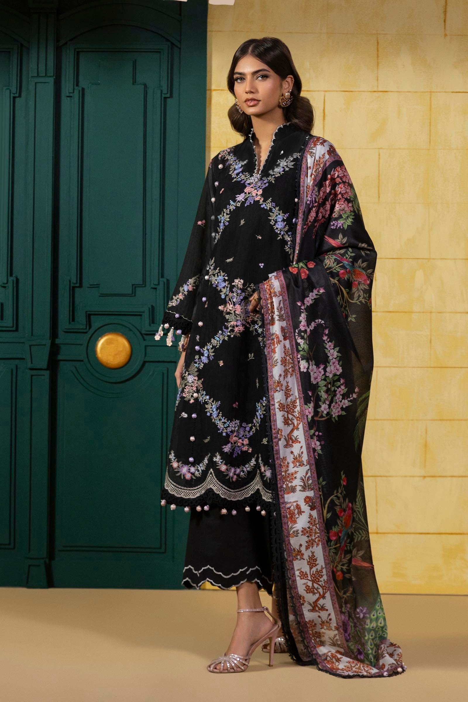 Sana Safinaz | Muzlin Spring 25 | M251-002B-3CV - by - Libasekhas UK - Registered Vendor of : Sana Safinaz - 100% Original Designer Dresss