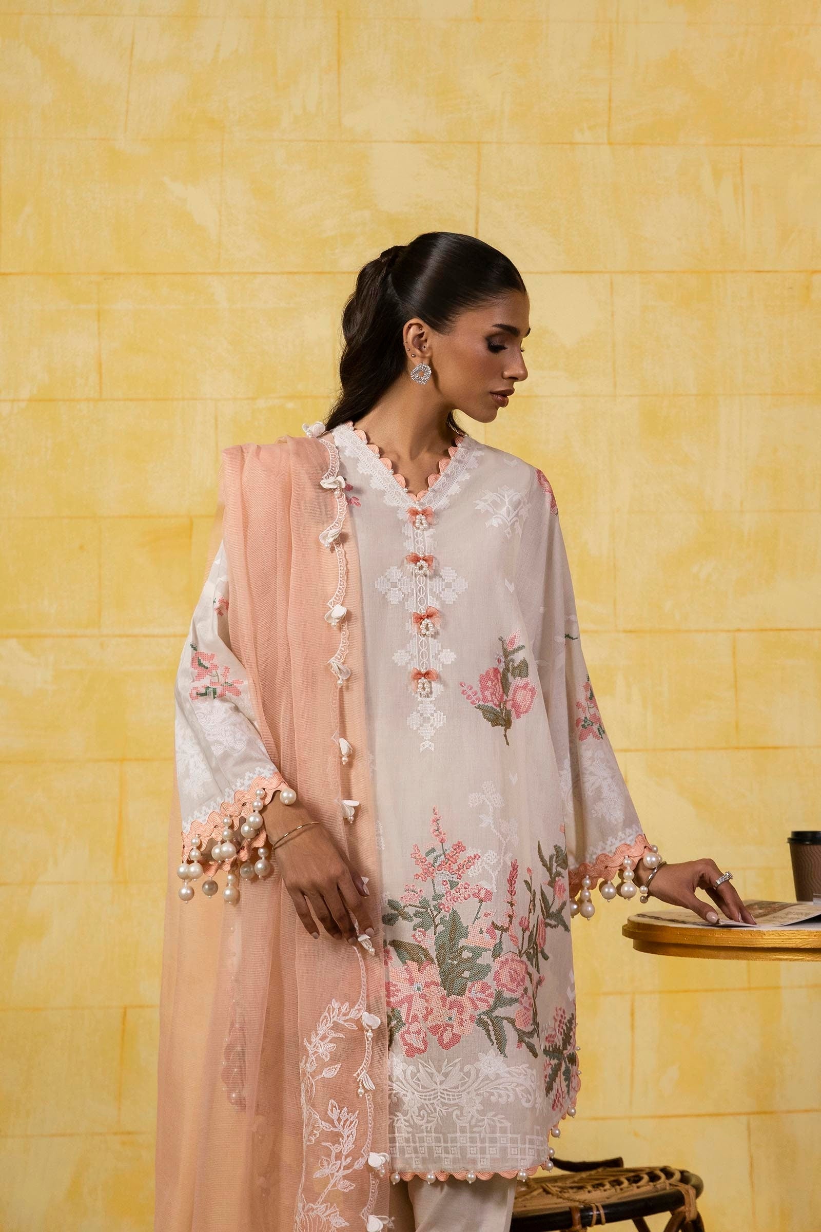 Sana Safinaz | Muzlin Spring 25 | M251-016A-3CT - by - Libasekhas UK - Registered Vendor of : Sana Safinaz - 100% Original Designer Dresss