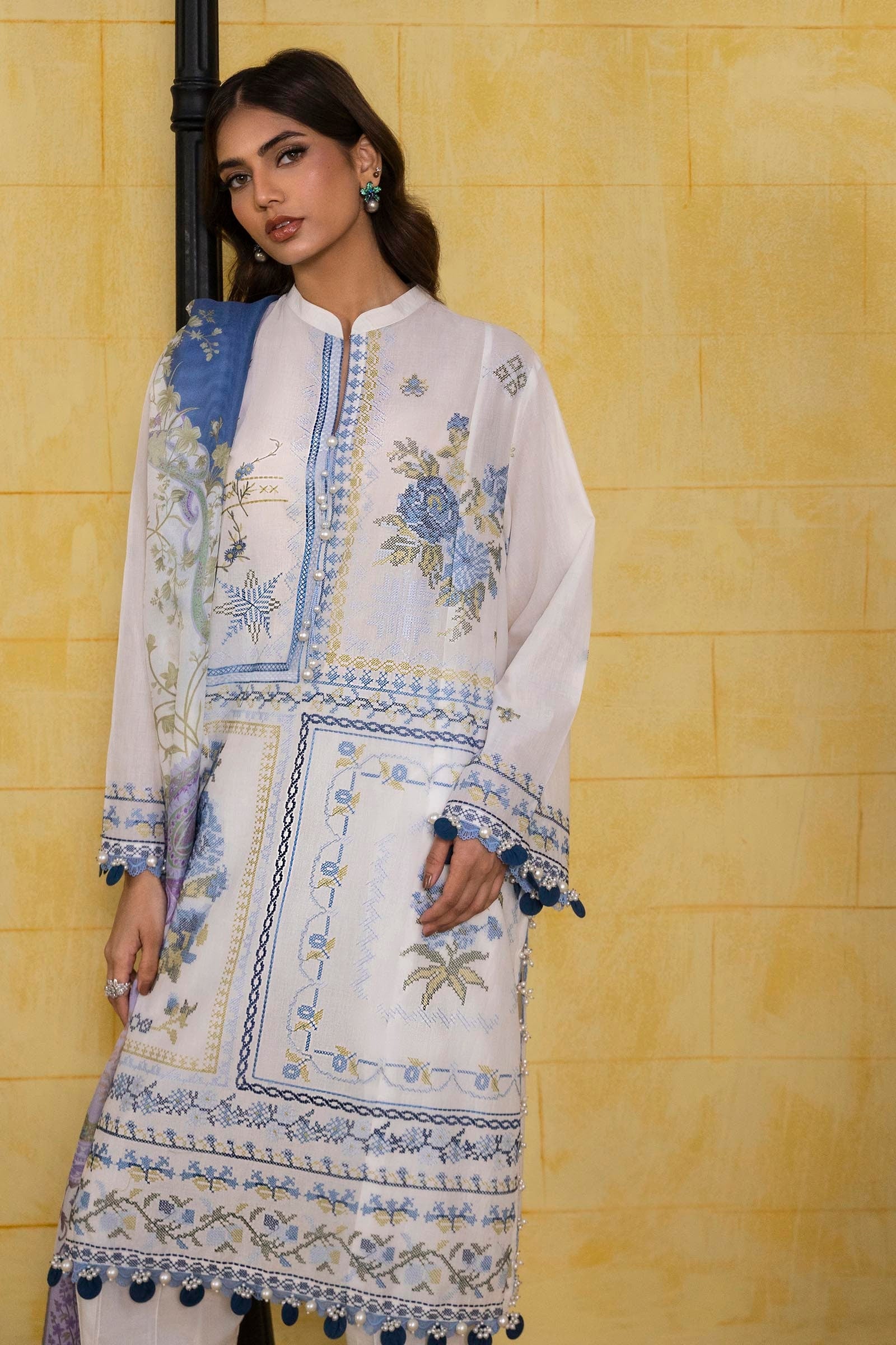 Sana Safinaz | Muzlin Spring 25 | M251-018A-3CT - by - Libasekhas UK - Registered Vendor of : Sana Safinaz - 100% Original Designer Dresss