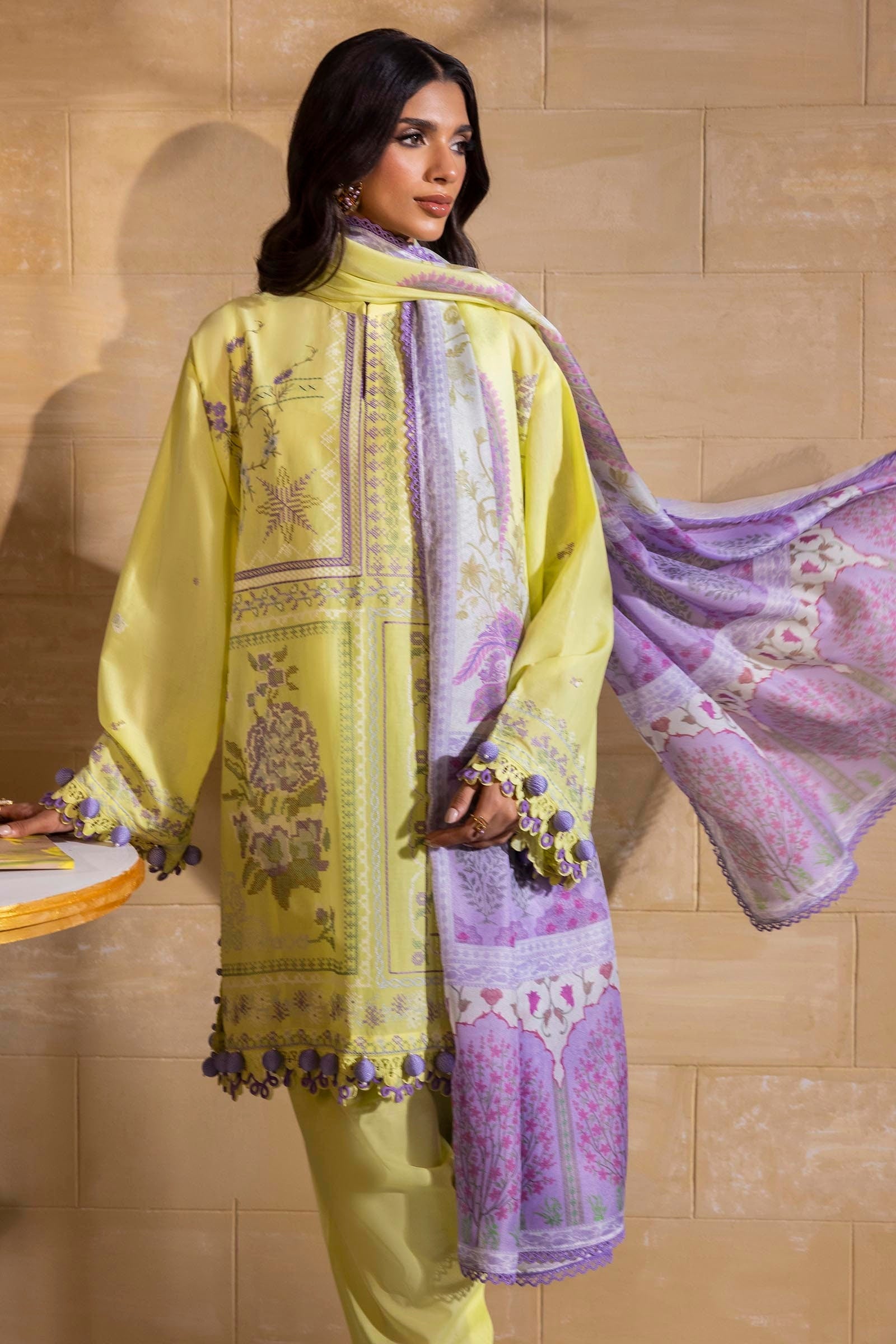 Sana Safinaz | Muzlin Spring 25 | M251-018B-3CT - by - Libasekhas UK - Registered Vendor of : Sana Safinaz - 100% Original Designer Dresss