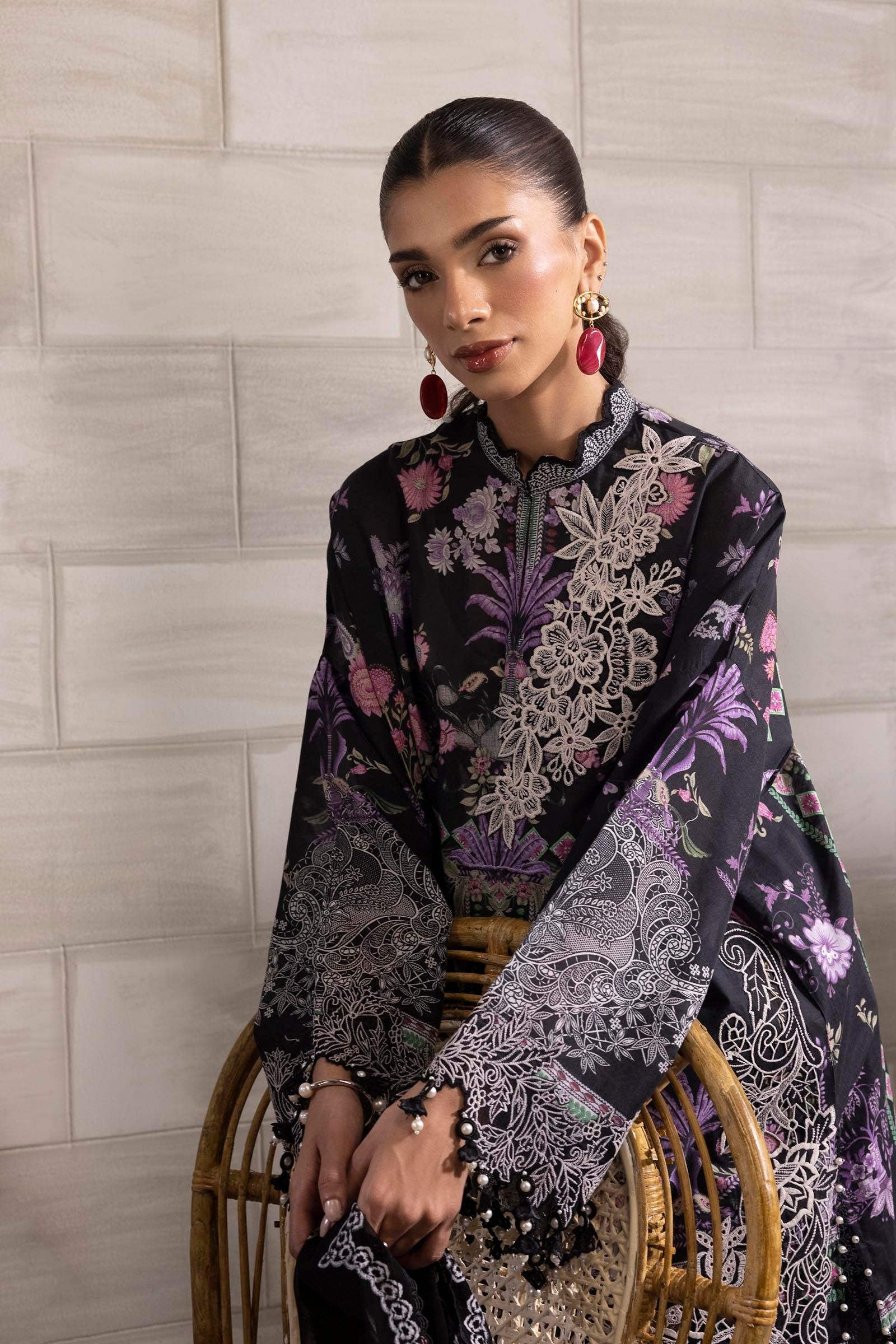 Sana Safinaz | Muzlin Spring 25 | M251-019B-3CS - by - Libasekhas UK - Registered Vendor of : Sana Safinaz - 100% Original Designer Dresss