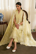 Cross Stitch | Emb Lawn Mahiri 26 | MELLOW GREEN - by Libasekhas UK - Registered Vendor of : Cross Stitch - 100% Original Designer Dress