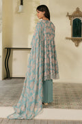 Cross Stitch | Emb Lawn Mahiri 26 | DUSK BLOOM - by Libasekhas UK - Registered Vendor of : Cross Stitch - 100% Original Designer Dress