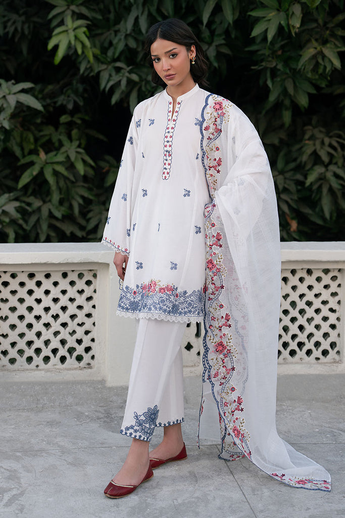 Cross Stitch | Emb Lawn Mahiri 26 | DEW WHISPER - by Libasekhas UK - Registered Vendor of : Cross Stitch - 100% Original Designer Dress