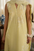 Cross Stitch | Emb Lawn Mahiri 26 | MELLOW GREEN - by Libasekhas UK - Registered Vendor of : Cross Stitch - 100% Original Designer Dress