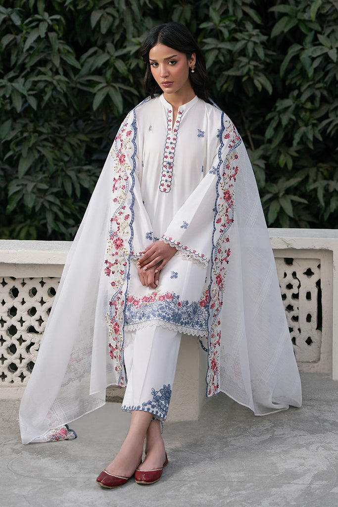 Cross Stitch | Emb Lawn Mahiri 26 | DEW WHISPER - by Libasekhas UK - Registered Vendor of : Cross Stitch - 100% Original Designer Dress