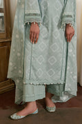 Cross Stitch | Emb Lawn Mahiri 26 | SAGE REVERIE - by Libasekhas UK - Registered Vendor of : Cross Stitch - 100% Original Designer Dress