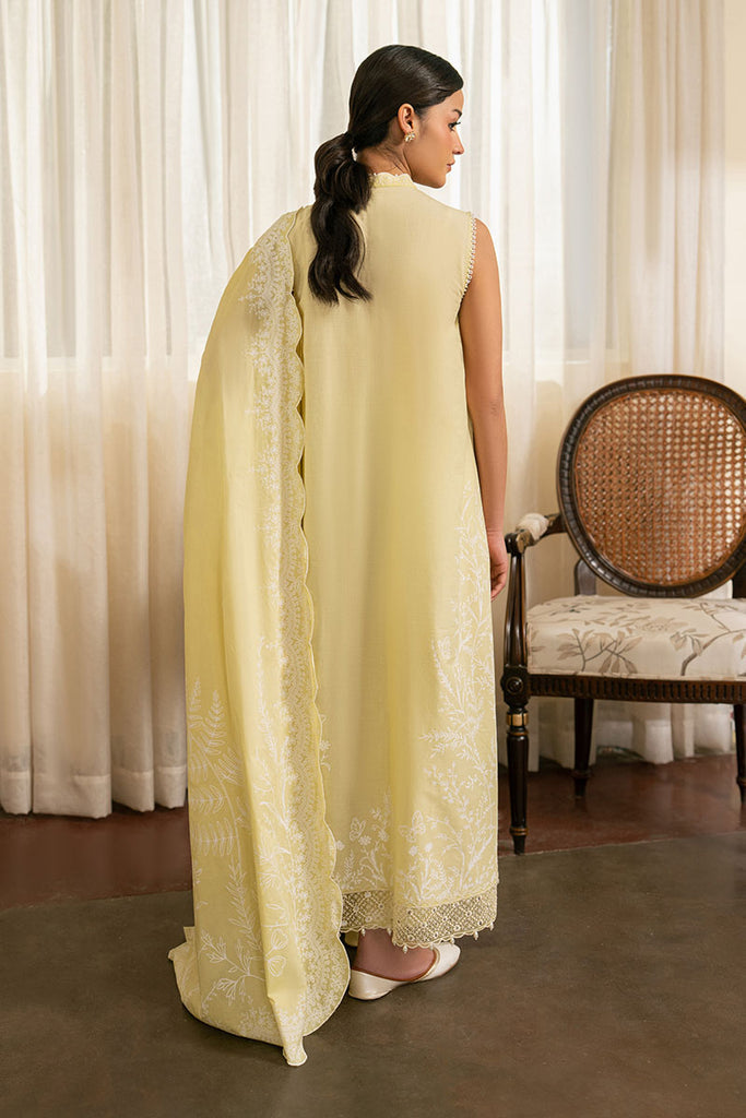 Cross Stitch | Emb Lawn Mahiri 26 | MELLOW GREEN - by Libasekhas UK - Registered Vendor of : Cross Stitch - 100% Original Designer Dress