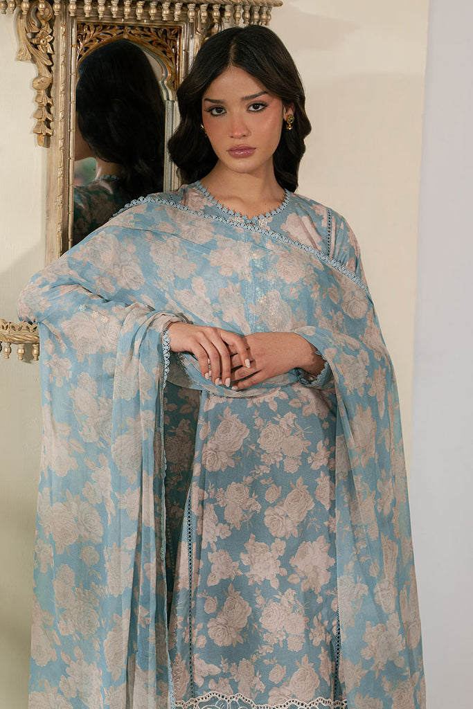Cross Stitch | Emb Lawn Mahiri 26 | DUSK BLOOM - by Libasekhas UK - Registered Vendor of : Cross Stitch - 100% Original Designer Dress