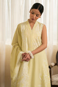 Cross Stitch | Emb Lawn Mahiri 26 | MELLOW GREEN - by Libasekhas UK - Registered Vendor of : Cross Stitch - 100% Original Designer Dress