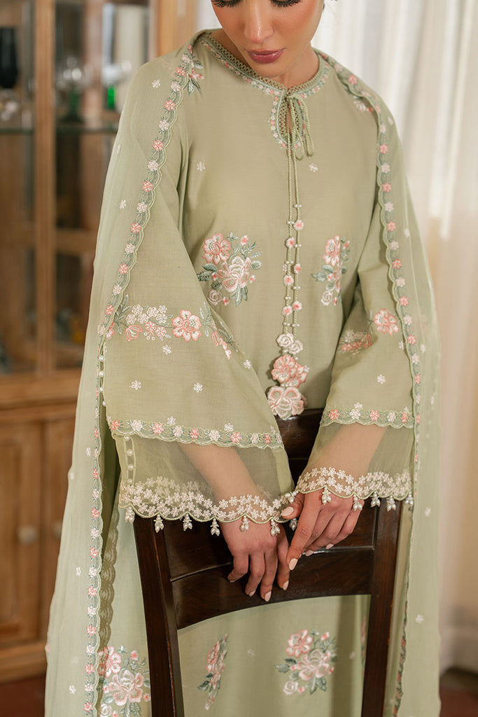 Cross Stitch | Emb Lawn Mahiri 26 | FLORAL HUSH - by Libasekhas UK - Registered Vendor of : Cross Stitch - 100% Original Designer Dress
