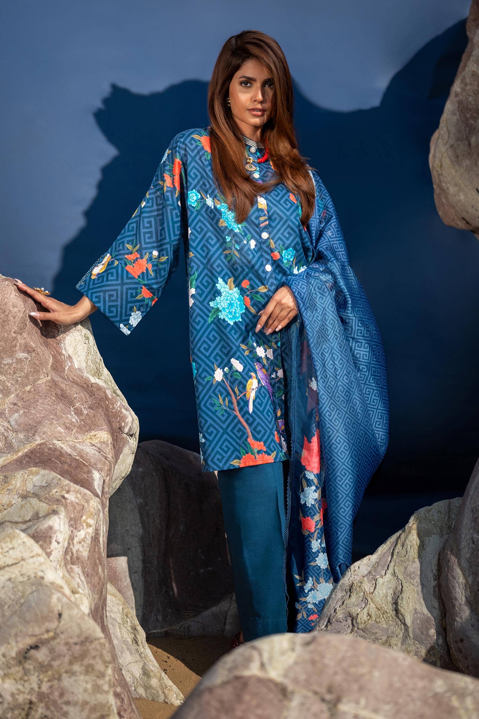 Sana Safinaz | Mahay Spring 24 | H241-013B-2BK - by - Libasekhas UK - Registered Vendor of : Sana Safinaz - 100% Original Designer Dresss