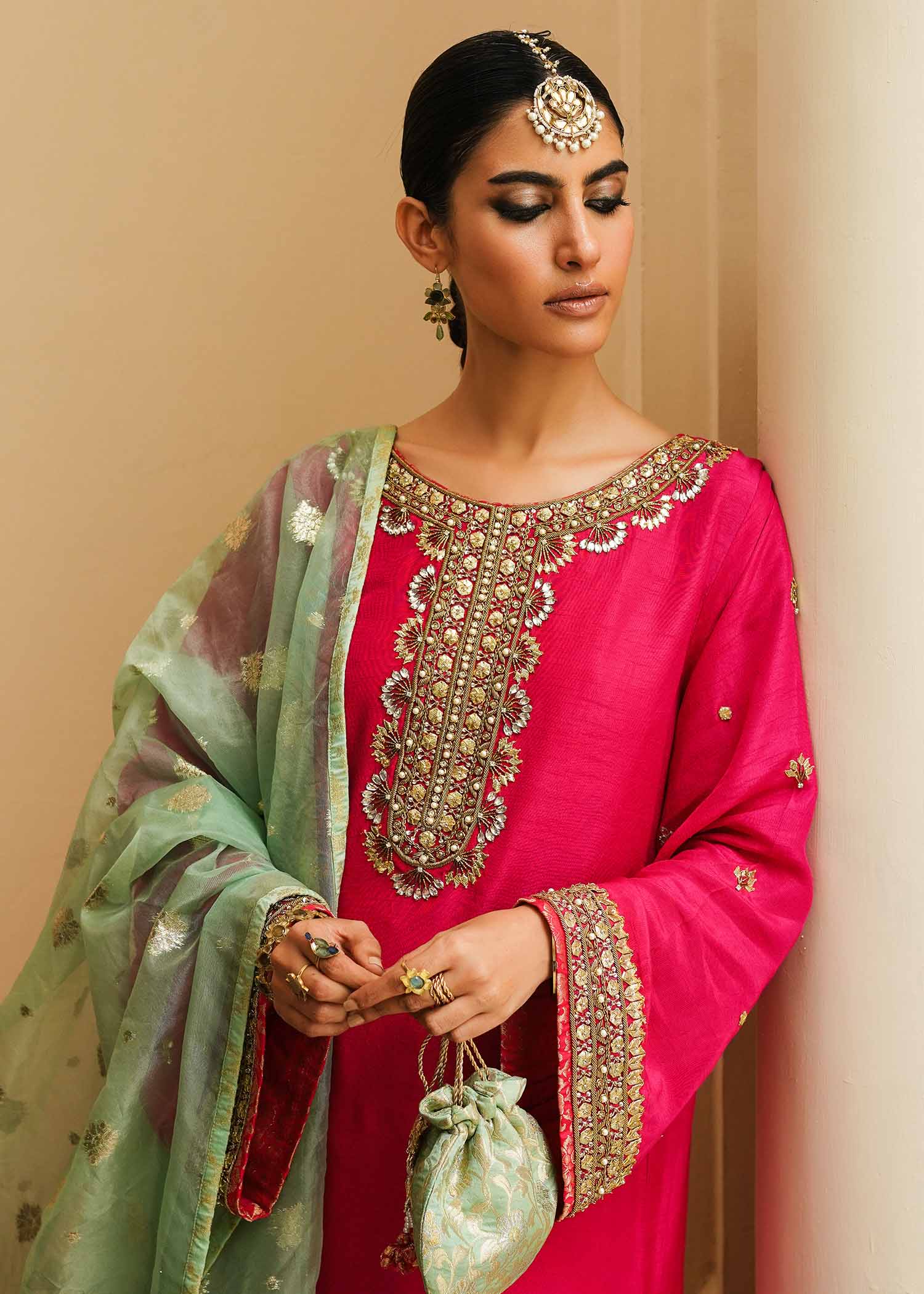 Mahgul | Eid Edit 2024 | Fuschia Rose - by - Libasekhas UK - Registered Vendor of : Mahgul - 100% Original Designer Dresss