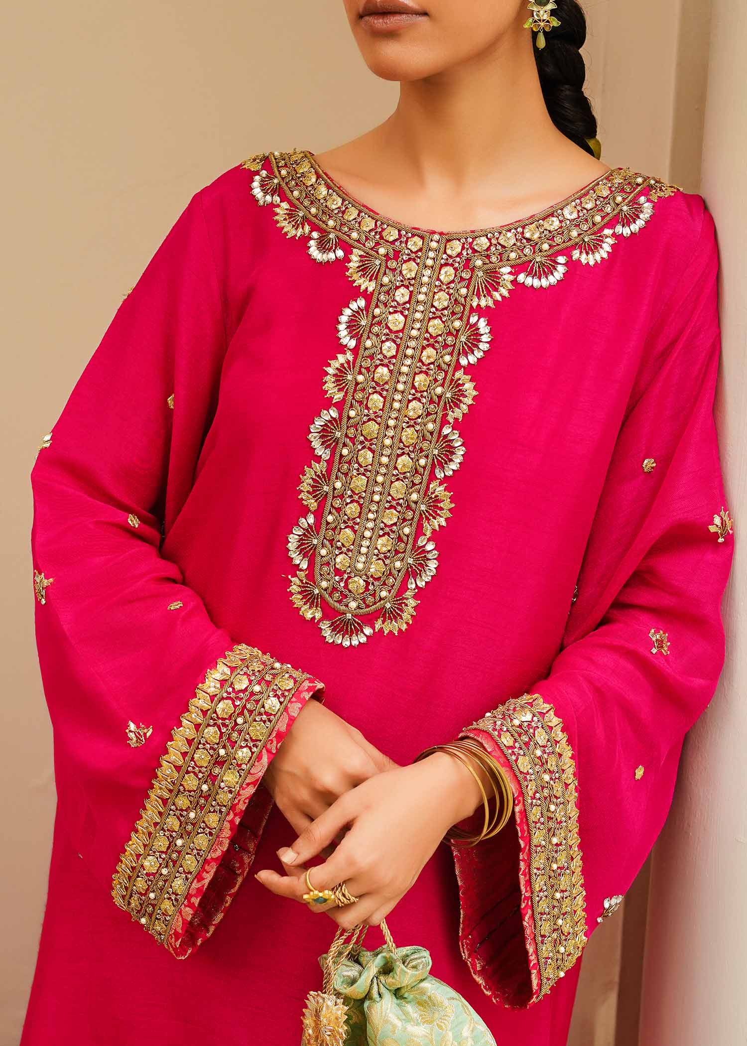 Mahgul | Eid Edit 2024 | Fuschia Rose - by - Libasekhas UK - Registered Vendor of : Mahgul - 100% Original Designer Dresss