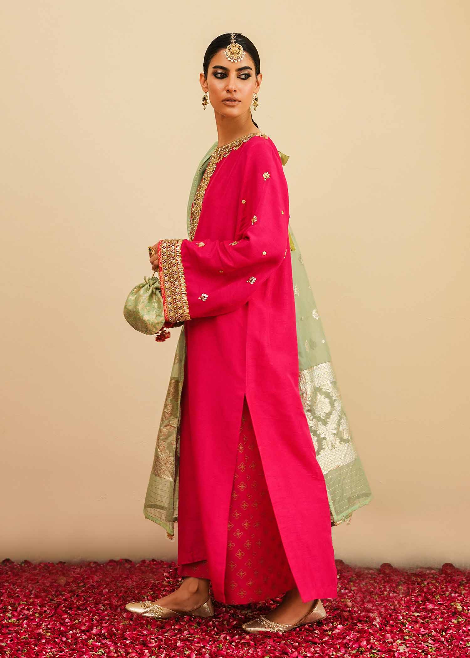 Mahgul | Eid Edit 2024 | Fuschia Rose - by - Libasekhas UK - Registered Vendor of : Mahgul - 100% Original Designer Dresss