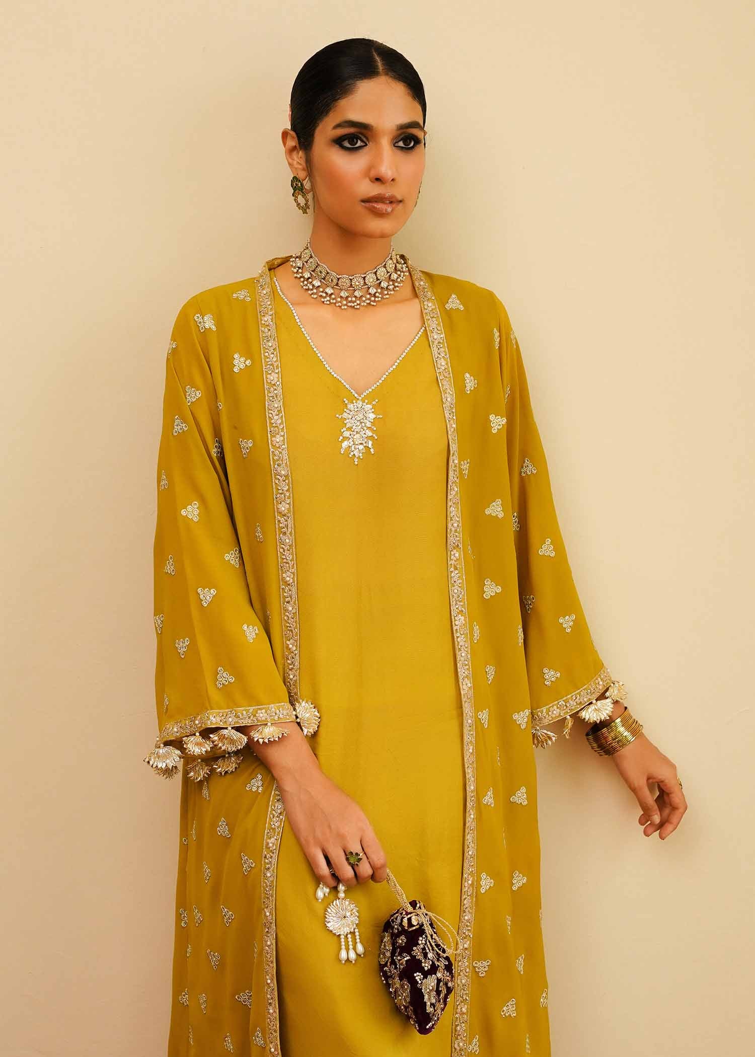 Mahgul | Eid Edit 2024 | Mustard Shine - by - Libasekhas UK - Registered Vendor of : Mahgul - 100% Original Designer Dresss